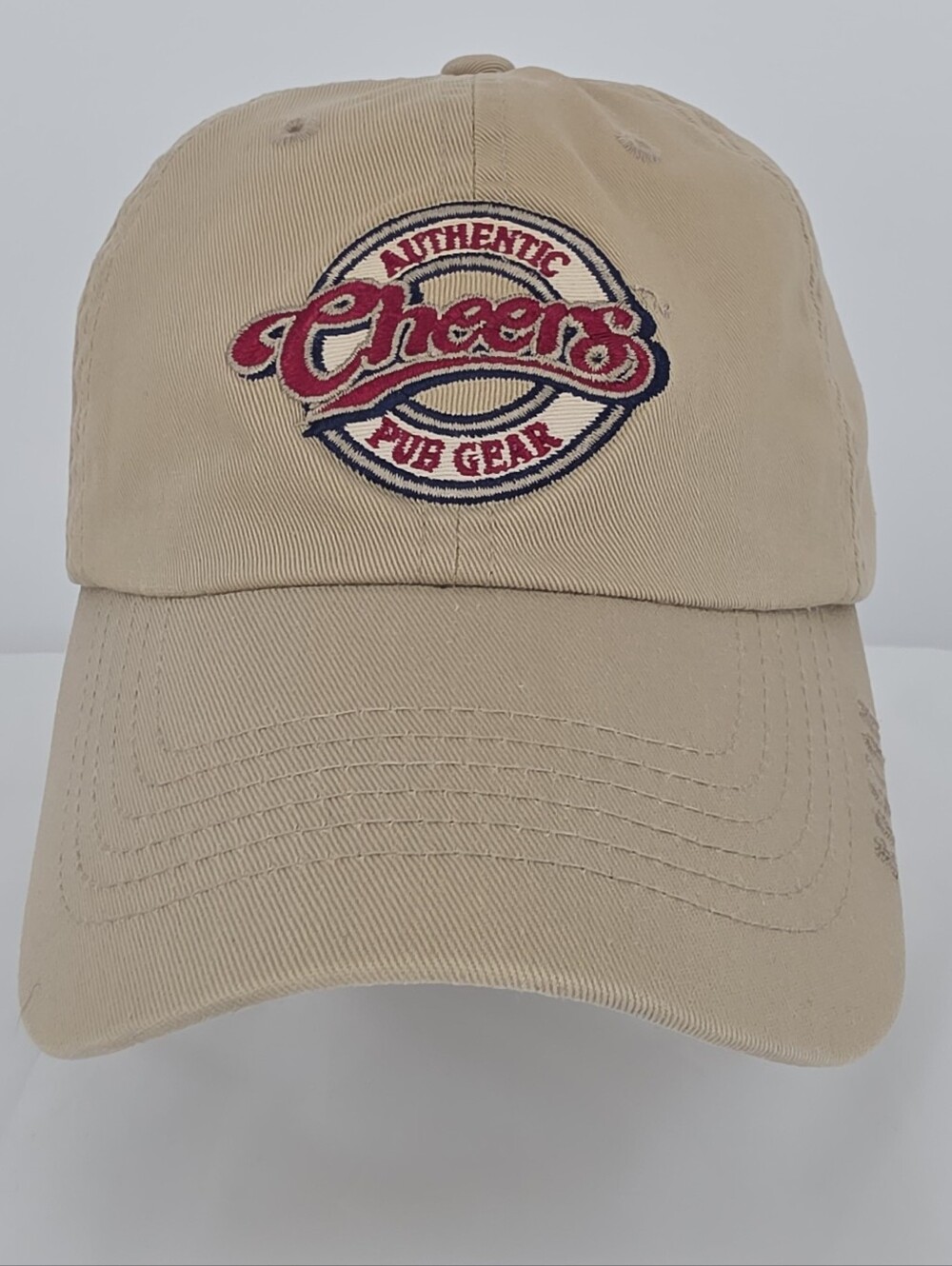 Cheers Boston Authentic Pub Gear Khaki Baseball Cap Adjustable Embroidered Hat